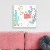 Lovely Llamas V Canvas Afdruk (Insitu (Woonkamer))