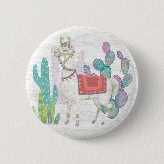 Lovely Llamas V Ronde Button 5,7 Cm (Voorkant)