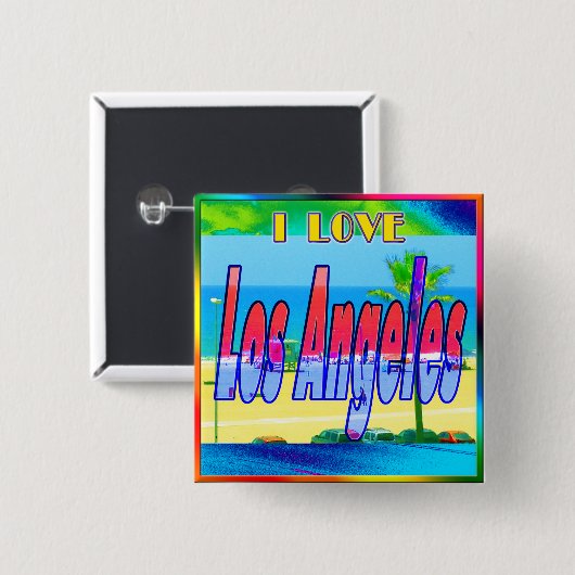 "Lovely Los Angeles 2"-Button Vierkante Button 5,1 Cm (Voorkant /achterkant)