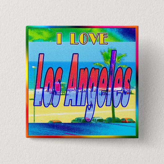 "Lovely Los Angeles 2"-Button Vierkante Button 5,1 Cm (Voorkant)