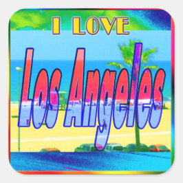 "Lovely Los Angeles 2"-Sticker Vierkante Sticker