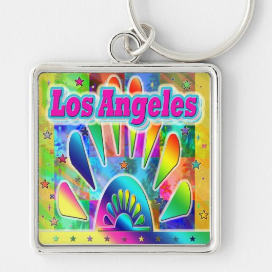 Lovely Los Angeles Sun & Palms Sleutelhanger (Voorkant)