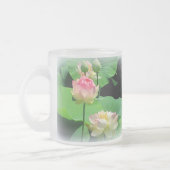 Lovely Lotus Flower & Bud Frosted Glass Matglas Koffiemok (Links)