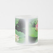 Lovely Lotus Flower & Bud Frosted Glass Matglas Koffiemok (Center)