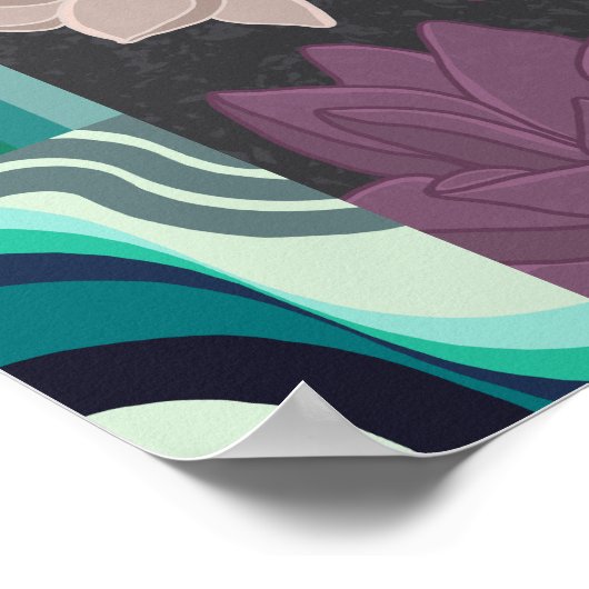 Lovely Lotus Flowers - Paarse Lotus en Roze Lotus Poster (Hoek)