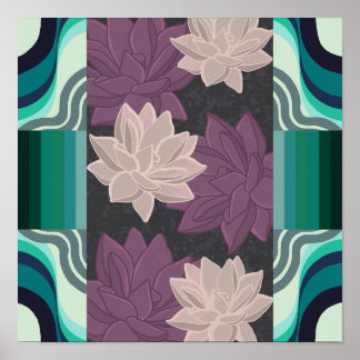 Lovely Lotus Flowers - Paarse Lotus en Roze Lotus Poster
