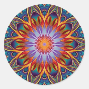 Lovely Lotus Mandala Ronde Sticker