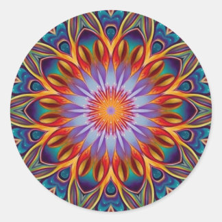 Lovely Lotus Mandala Ronde Sticker