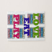 Lovely Love Eat Play Hakuna Matata Kenya shield gi Legpuzzel (Horizontaal)