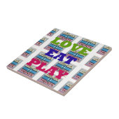 Lovely Love Eat Play Hakuna Matata Kenya shield gi Tegeltje (Zijkant)