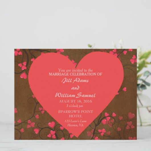 Lovely Lovers Wedding Kaart (Staand voorkant)