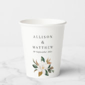 Lovely magnolia florale bruiloft papieren bekers (Achterkant)