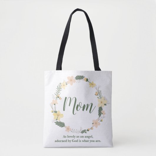 Lovely Mam Floral Tote Bag (Voorkant)