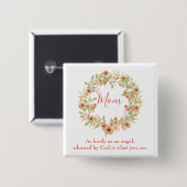 Lovely mama Wreath Vierkante Button 5,1 Cm (Voorkant /achterkant)