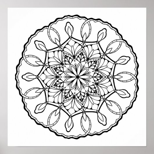Lovely Mandala Adult Coloring Poster (Voorkant)