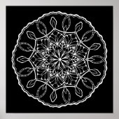 Lovely Mandala Black Background Colour Poster (Voorkant)