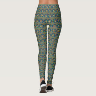 Lovely Mandala Forest Green Abstracte Geometric DI Leggings