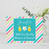 Lovely Matron of Honor Pineapple proposal Kaart (Staand voorkant)