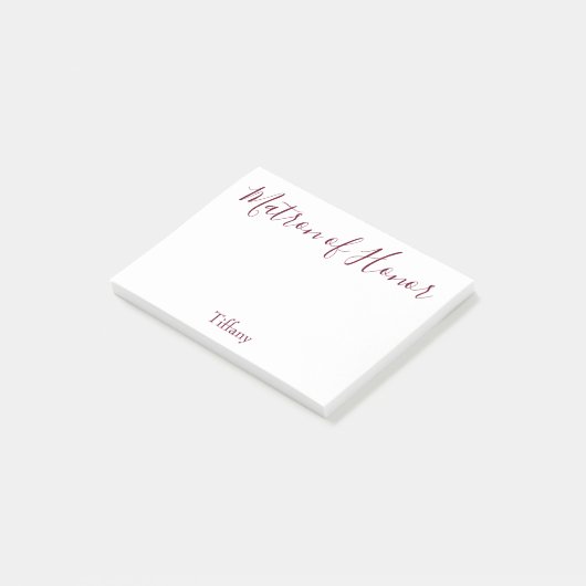 Lovely Matron of Honor White en Burgundy Post-it® Notes (Schuin)