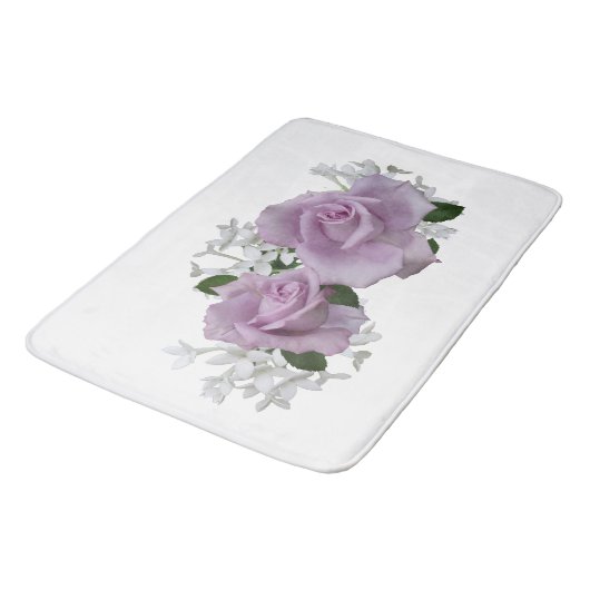 Lovely Mauve Rozen White Badmat (Gekanteld)
