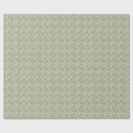 Lovely Meadow Flowers on Green Cadeaupapier (Vlak)