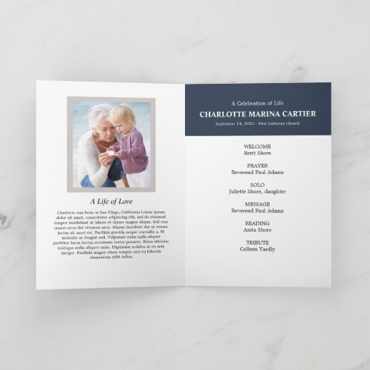 Lovely Memory Photo Folded Program Programma (Binnen)