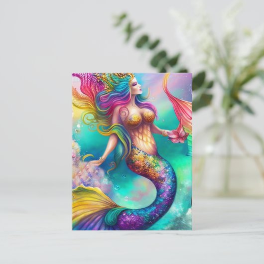 Lovely Mermaid Briefkaart (Staand voorkant)