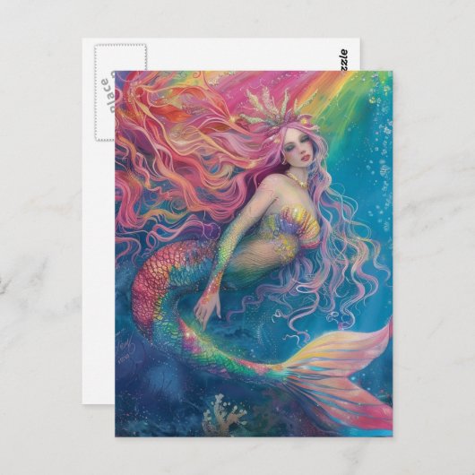 Lovely Mermaid Briefkaart (Voorkant / Achterkant)