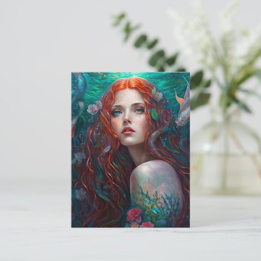 Lovely Mermaid Briefkaart (Staand voorkant)