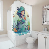 Lovely Mermaid Douchegordijn (In situ)