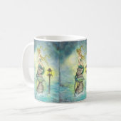 Lovely Mermaid met Moon en Lantern Koffiemok (Voorkant links)