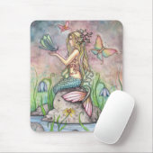Lovely Mermaid Mousepad beroemd gemaakt door Molly Muismat (Met muis)