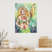 Lovely Mermaid Poster Afdrukken op Molly Harrison (Keuken)