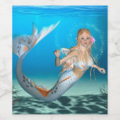 Lovely Mermaid Wijn Etiket (Enkel label)