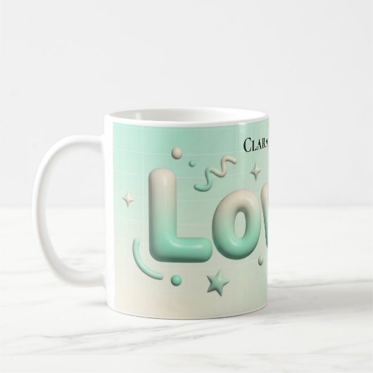Lovely Minimalist Heart Personalized Koffiemok (Links)