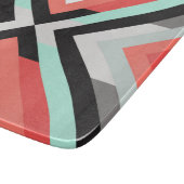 Lovely Mint Coral Geometric Patroon Snijplank (Hoek)