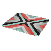 Lovely Mint Coral Geometric Patroon Snijplank (Hoek)