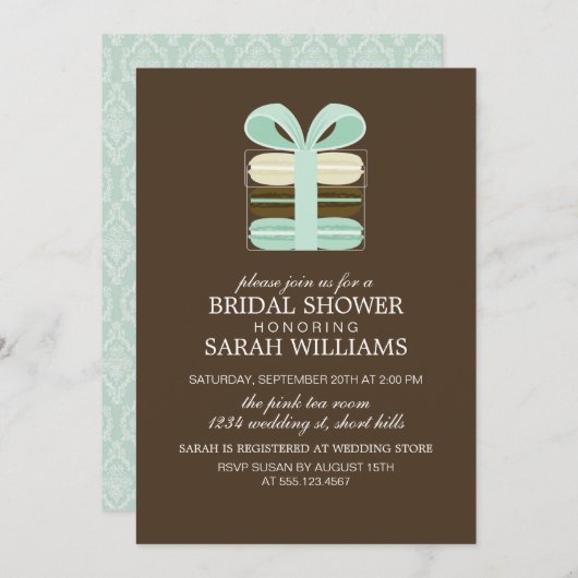 Lovely Mint French Macarons Kaart (Voorkant / Achterkant)