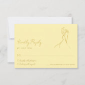 Lovely Modern Script Butter Yellow Wedding RSVP Kaartje (Voorkant)