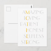 Lovely Mothers Gold Acrostic Poem Typography Gift Briefkaart (Voorkant / Achterkant)