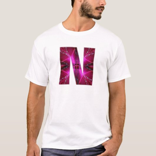 Lovely Name Initiaal N NN NNN N Laat de wereld wet T-shirt (Voorkant)