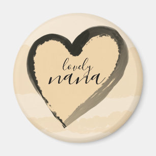 LOVELY NANA GOLDEN HEART ABSTRACT MAGNEET