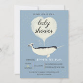 Lovely Narwhale Baby shower Blue Invitation (Voorkant)