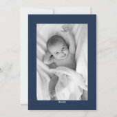 Lovely Navy Blue Roos Floral Baptism Invitation Feestdagenkaart (Achterkant)