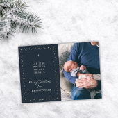 Lovely Navy Religious Christmas Photo Feestdagenkaart