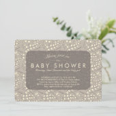 Lovely Neutral Beige Pattern Baby shower Invite Kaart (Staand voorkant)