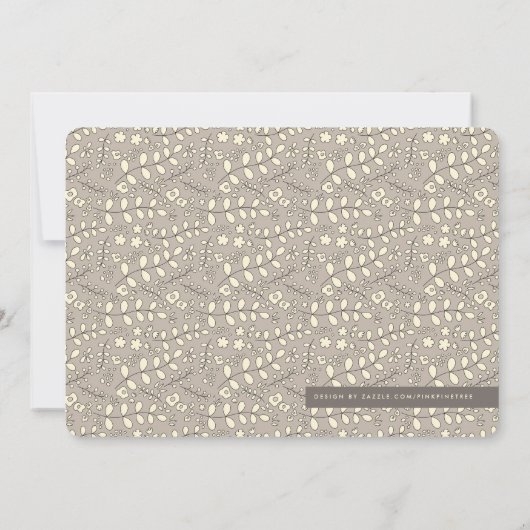 Lovely Neutral Beige Pattern Baby shower Invite Kaart (Achterkant)