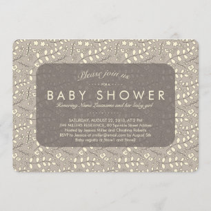Lovely Neutral Beige Pattern Baby shower Invite Kaart