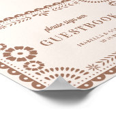 Lovely Neutral Papel Picado Wedding Guestbook Sign Poster (Hoek)