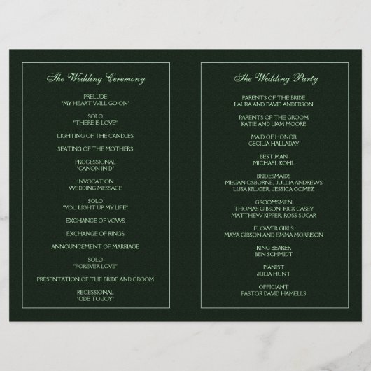 Lovely Night Bi Fold Wedding Ceremony Programs (Achterkant)